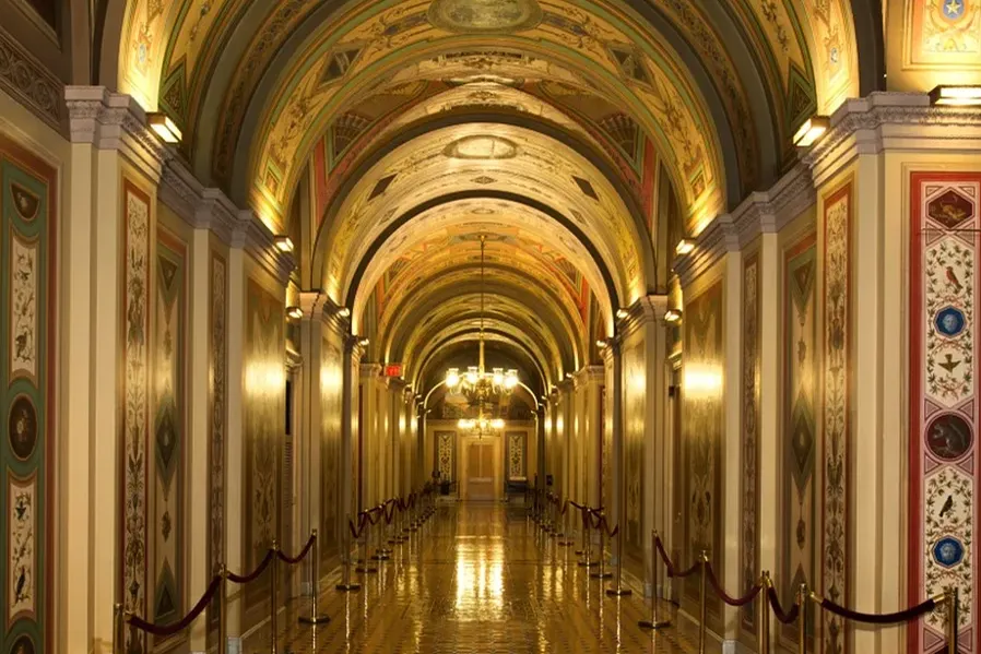US Capitol terrace wedding portrait